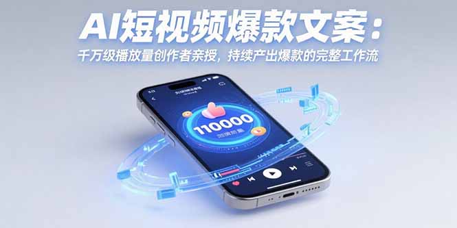 AI短视频爆款文案：千万级播放量创作者亲授，持续产出爆款的完整工作流-副业网资源站