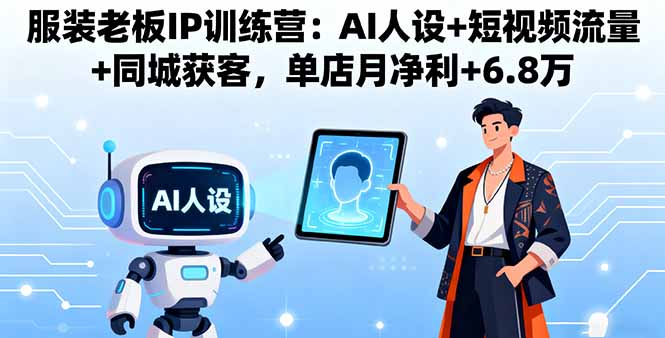 服装老板IP训练营:AI人设+短视频流量+同城获客,单店月净利+6.8万-副业网资源站