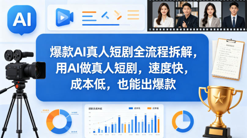 爆款AI真人短剧全流程拆解，用AI做真人短剧，速度快，成本低，也能出爆款-副业网资源站