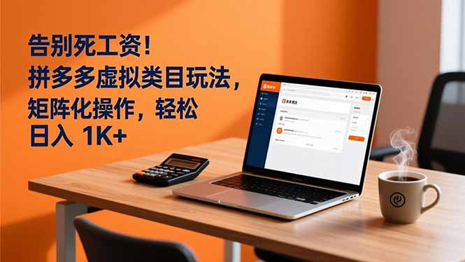 告别死工资！拼多多虚拟类目玩法，矩阵化操作，轻松日入 1K+-副业网资源站