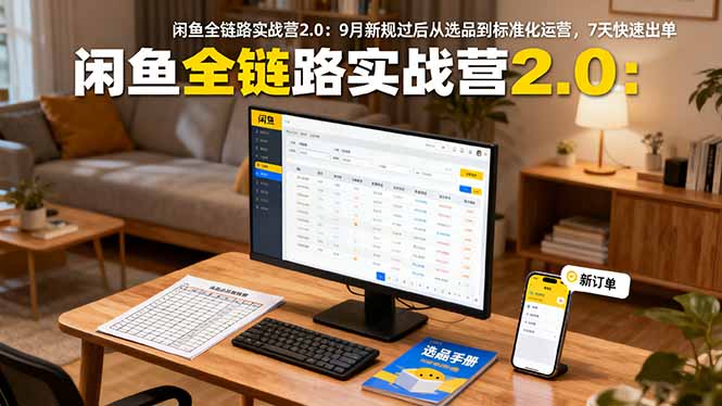 闲鱼全链路实战营2.0：9月新规过后从选品到标准化运营，7天快速出单-副业网资源站