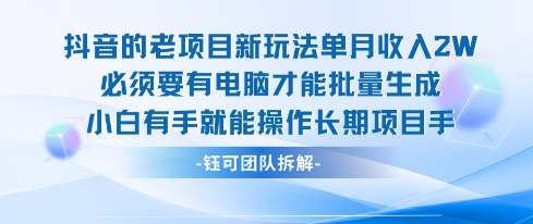 老项目新玩法单月收入2W小白有手就能操作长期项目-副业网资源站
