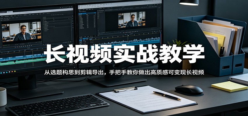 长视频实战教学，从选题构思到剪辑导出，手把手教你做出高质感可变现长视频-副业网资源站