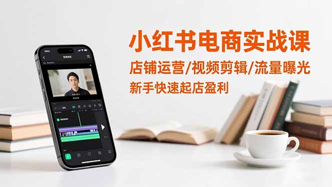 小红书电商实战课：店铺运营/视频剪辑/流量曝光，新手快速起店盈利-副业网资源站