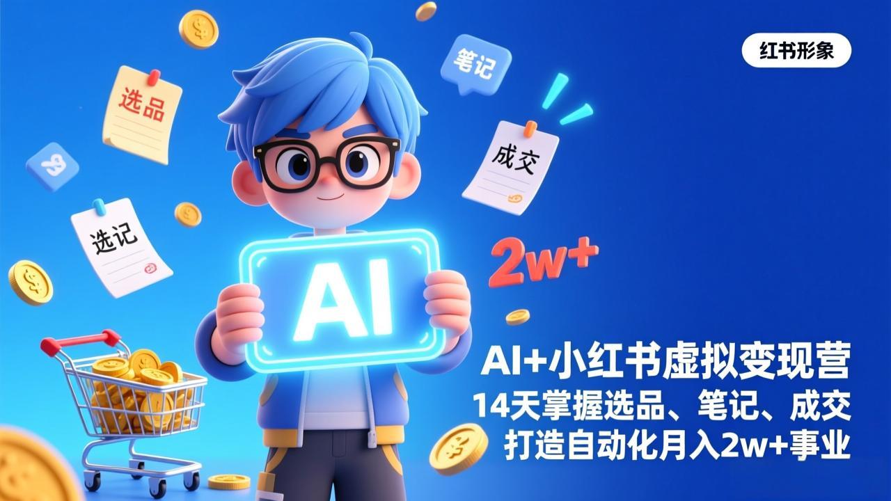AI+小红书虚拟变现营(完结-副业网资源站