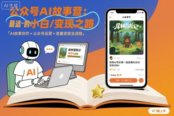 公众号ai故事营，最适合小白的自媒体变现之路-副业网资源站