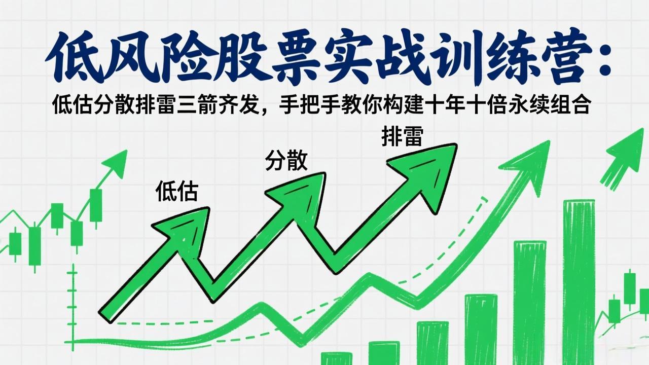 低风险股票实战训练营：低估分散排雷三箭齐发，手把手教你构建十年十倍永续组合-副业网资源站