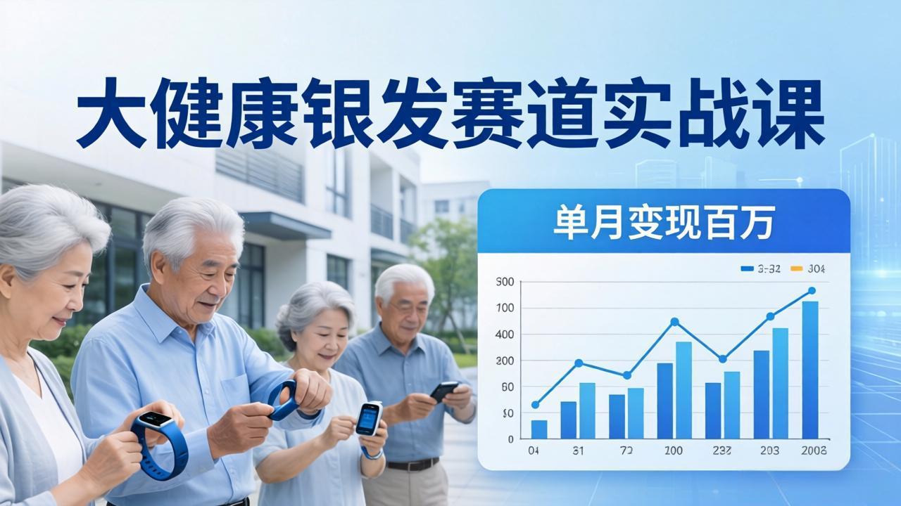 大健康银发赛道实战课：拆解视频号线索型 IP 单月变现百万逻辑，教你精准获客高效变现-副业网资源站