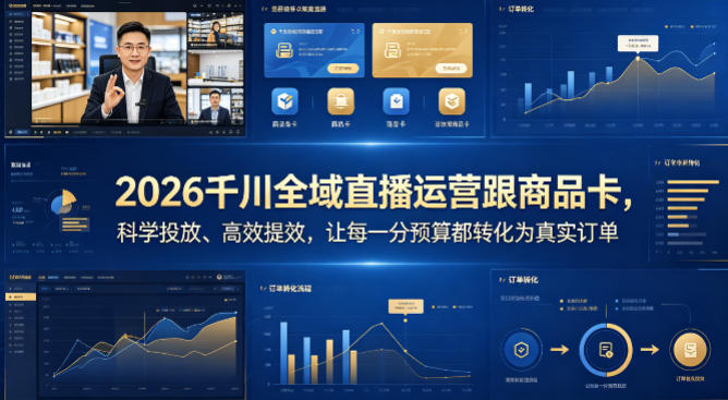 2026千川全域直播运营跟商品卡，科学投放、高效提效，让每一分预算都转化为真实订单-副业网资源站