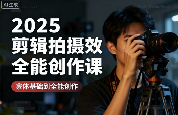 2025剪辑拍摄特效全能创作课，零基础到全能创作-副业网资源站