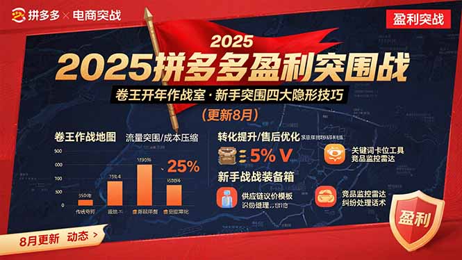 2025拼多多盈利突围战：卷王开年作战室，新手突围四大隐形技巧(更新8月-副业网资源站