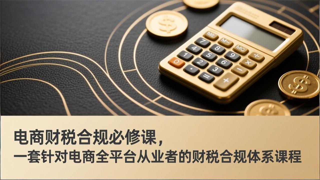 电商财税合规必修课，是一套针对电商全平台从业者的财税合规体系课程-副业网资源站