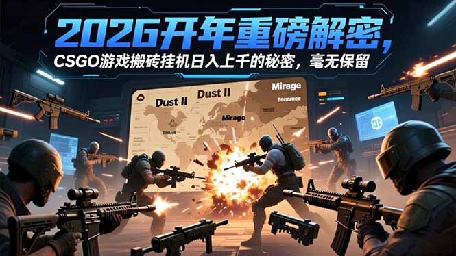2026开年重磅解密，CSGO游戏搬砖挂机日入上千的秘密，毫无保留-副业网资源站