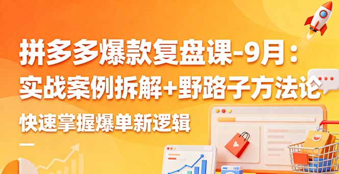 拼多多爆款复盘课-9月：实战案例拆解+野路子方法论，快速掌握爆单新逻辑-副业网资源站