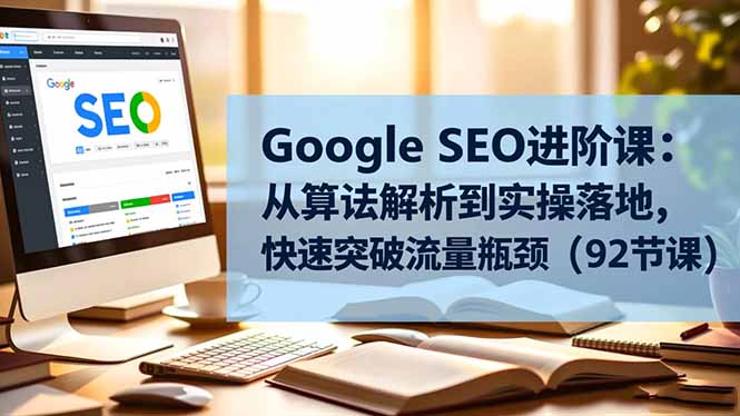Google SEO进阶课：从算法解析到实操落地，快速突破流量瓶颈(92节课-副业网资源站
