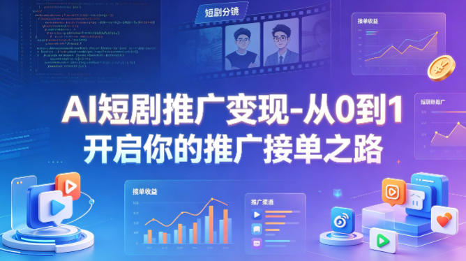 AI短剧推广变现-从0到1开启你的推广接单之路-副业网资源站