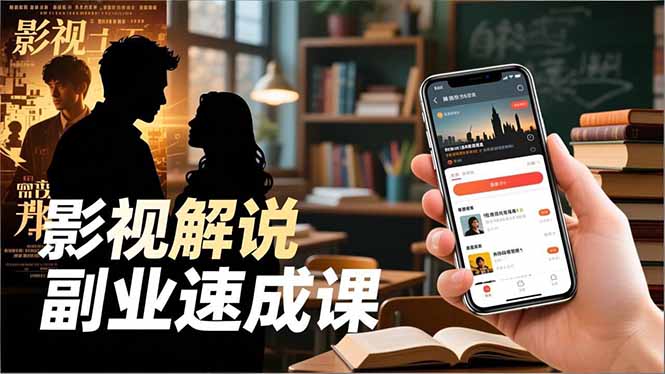 Tk影视解说副业速成课，软件安装、全流程实操、爆款预设，新手两周变现-副业网资源站