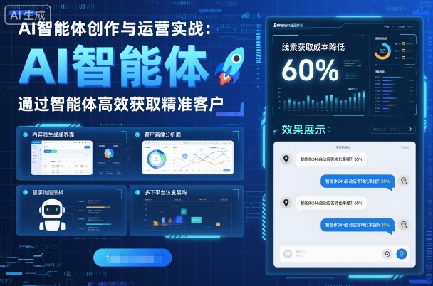 AI智能体创作与运营实战，实体门店通过智能体高效获取精准客户-副业网资源站