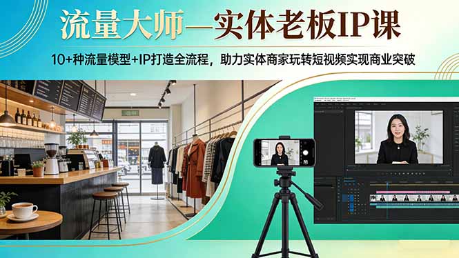 流量大师—实体老板IP课：10+种流量模型+IP打造全流程，助力实体商家玩转短视频实现商业突破-副业网资源站