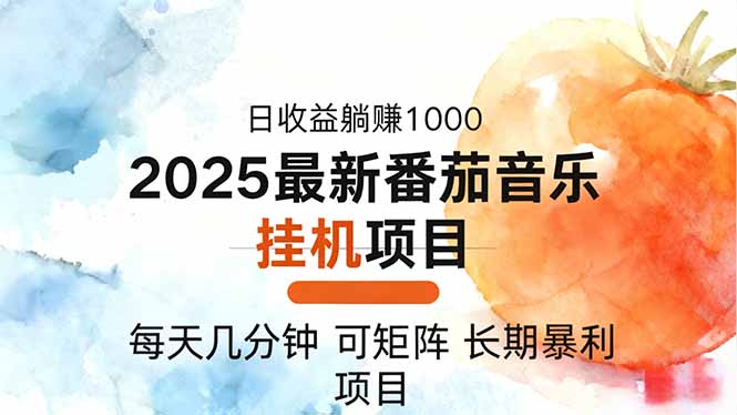 2025年最新番茄音乐人挂机项目，每天几分钟，月入1000＋，可矩阵，一台…-副业网资源站