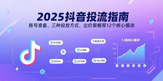 2025抖音投流指南，账号准备、三种投放方式、出价策略等12个核心模块-副业网资源站