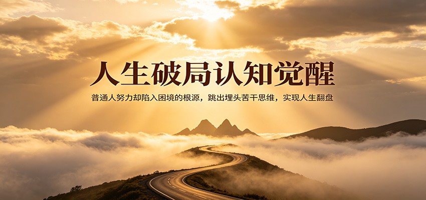 人生破局认知觉醒，普通人努力却陷入困境的根源，跳出埋头苦干思维，实现人生翻盘-副业网资源站