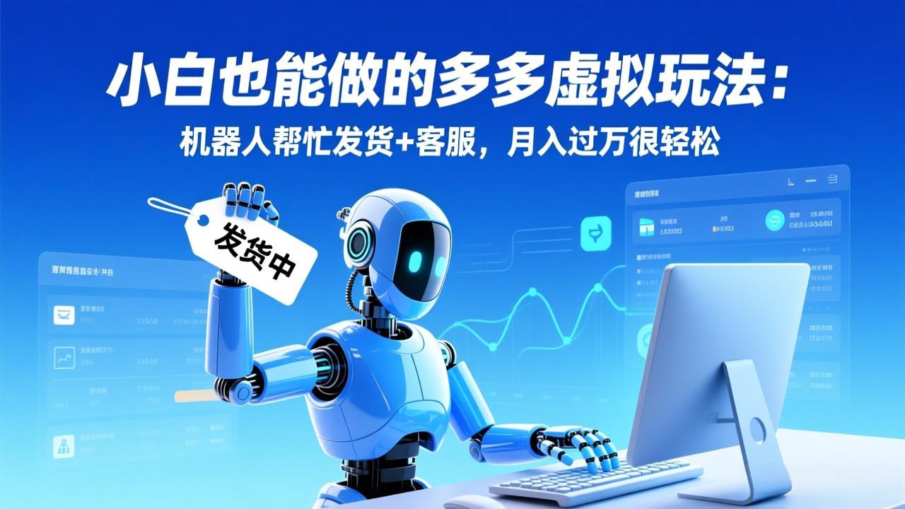 小白也能做的多多虚拟玩法：机器人帮忙发货+客服，月入过万很轻松-副业网资源站