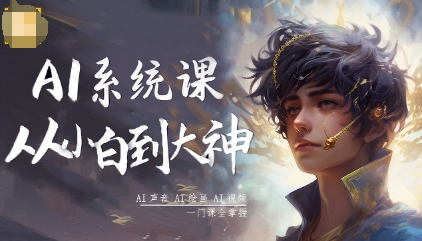 AI系统课程，从小白到大神系统学AI，AI声音-AI绘画-AI视频一门课全掌握-副业网资源站