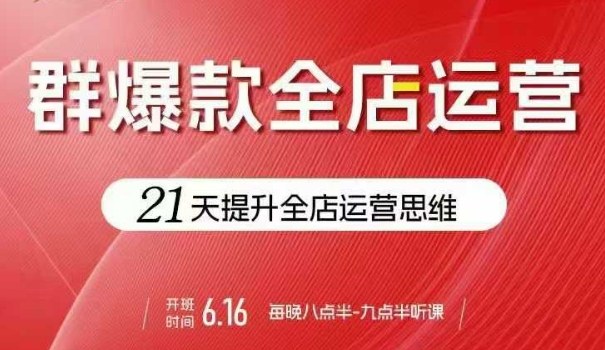 贾真电商群爆款全店运营，21天提升全店运营思维，起店、全店运营爆款不断-副业网资源站