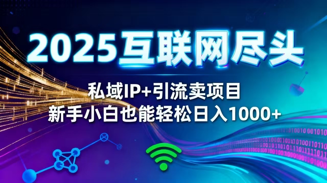2025网创尽头王炸项目！私域 IP + 精准引流，新手小白在家躺赚日入 1000+-副业网资源站