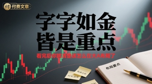 付费文章：字字如金 皆是重点， 看完后 你就清楚该怎么在大A布局了-副业网资源站