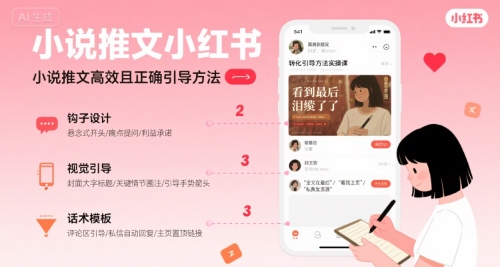 小说推文小红书高转化引导方法实操课，小说推文高效且正确引导方法-副业网资源站