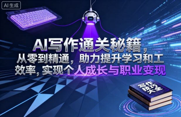 AI写作通关秘籍，从零到精通，助力提升学习和工作效率，实现个人成长与职业变现-副业网资源站