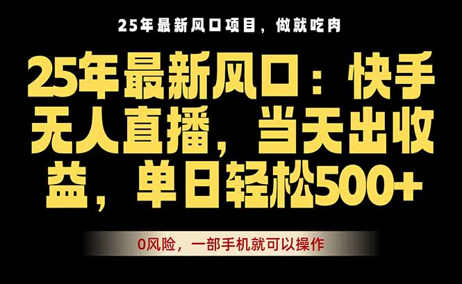 25年最新无人直播玩法，当天秒出单，一部手机就可操作-副业网资源站