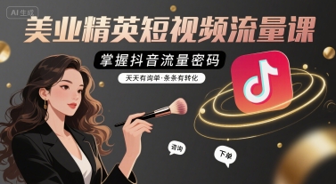 美业精英短视频流量课，掌握抖音流量密码，天天有询单，条条有转化-副业网资源站