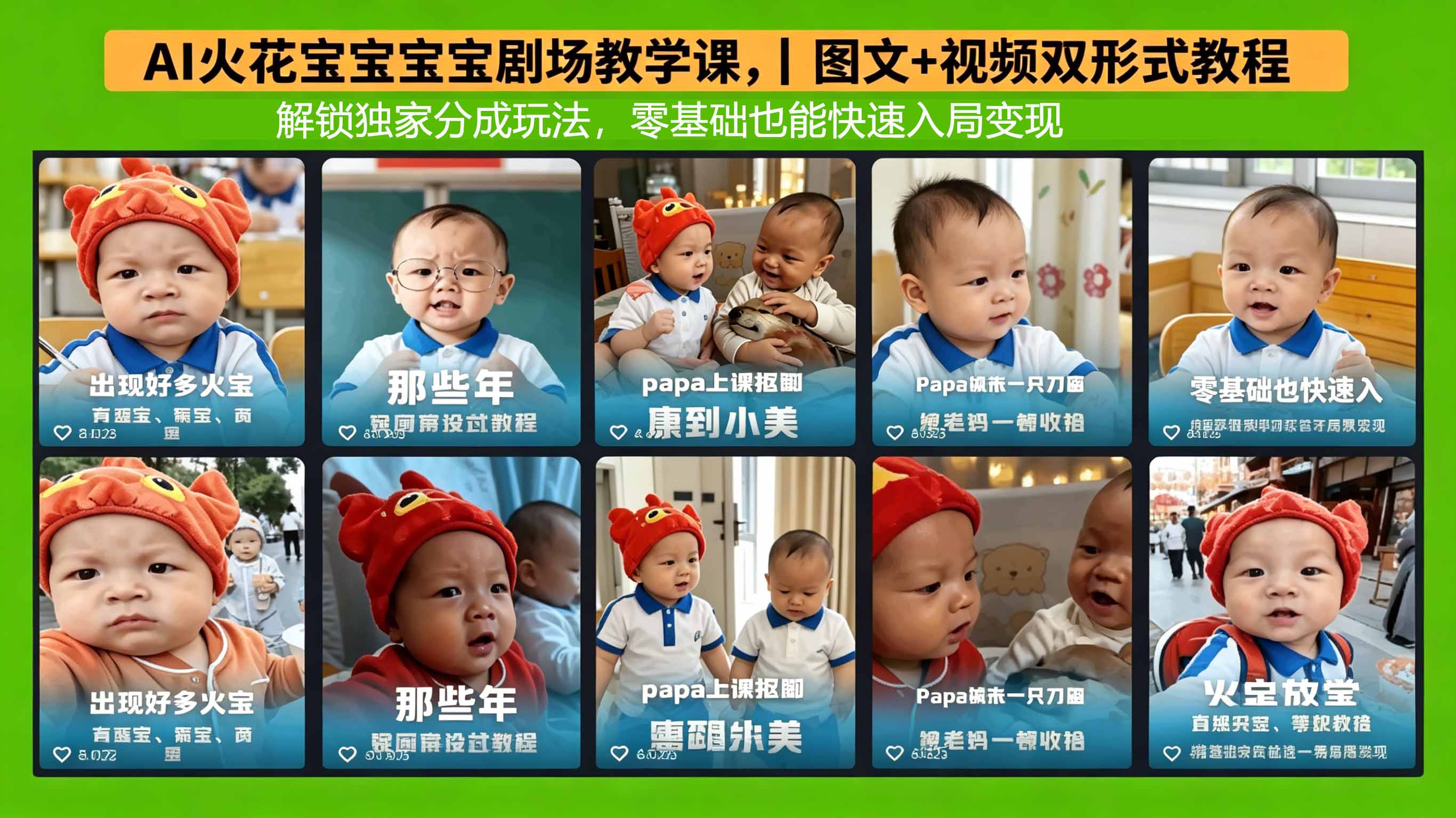 AI火花宝宝宝宝剧场教学课，图文+视频双形式教程，解锁独家分成玩法，零基础也能快速入局变现-副业网资源站