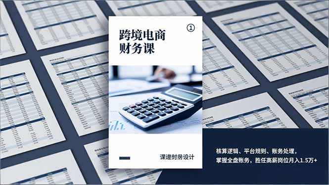 跨境电商财务课，核算逻辑、平台规则、账务处理，掌握全盘账务，胜任高薪岗位月入1.5万+-副业网资源站