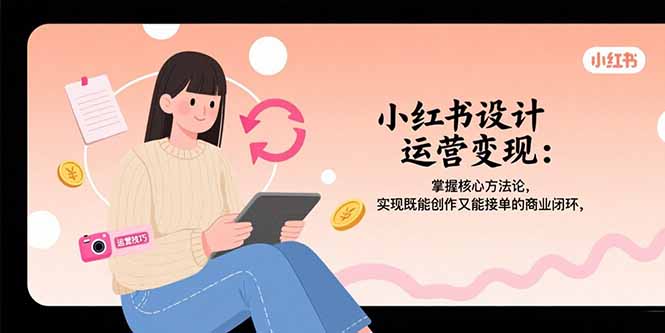 小红书设计运营变现：掌握核心方法论，实现既能创作又能接单的商业闭环-副业网资源站