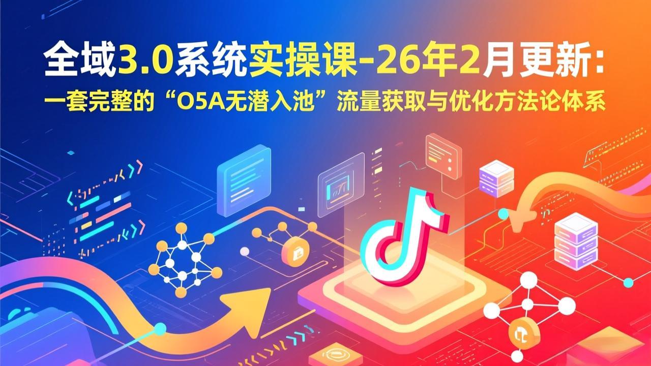 全域3.0系统实操课-26年2月更新：一套完整的“O5A无潜入池”流量获取与优化方法论体系-副业网资源站