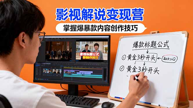 影视解说变现营：通过30+实战案例爆款内容创作技巧，掌握影视解说盈利密码-副业网资源站