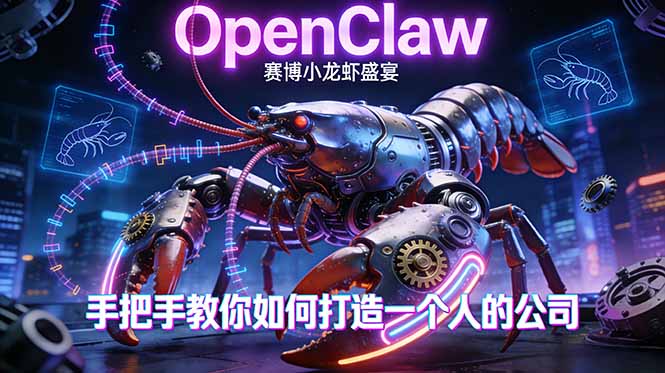 OpenClaw，小龙虾-从产品到爆款的成长之路，手把手教你如何打造一个人的公司-副业网资源站