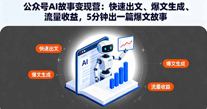 公众号AI故事变现营：快速出文、爆文生成、流量收益，5分钟出一篇爆文故事-副业网资源站