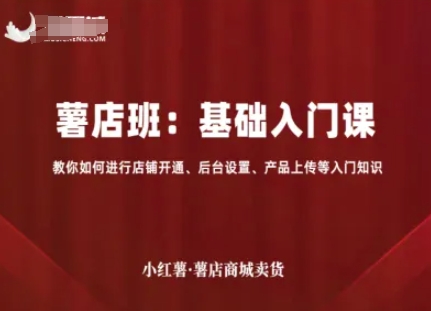 小红薯薯店商城卖货，基础入门课，教你如何进行店铺开通、后台设置、产品上传等入门知识-副业网资源站