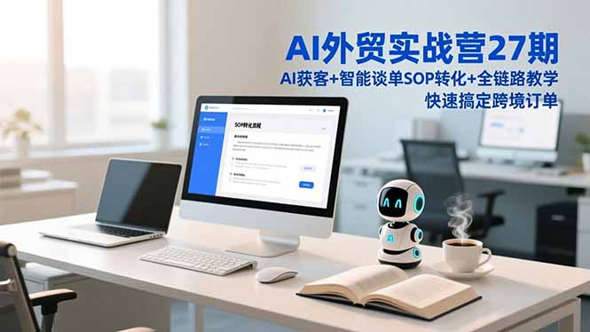 AI外贸实战营27期，AI获客+智能谈单+SOP转化+全链路教学，快速搞定跨境订单-副业网资源站