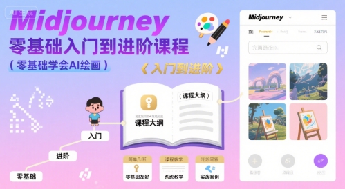 midjourney零基础入门到进阶课程，零基础学会AI绘画-副业网资源站