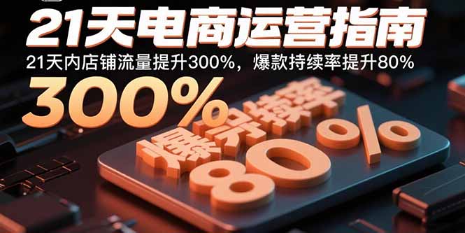 21天电商运营指南：21天内店铺流量提升300%，爆款持续率提升80%-副业网资源站