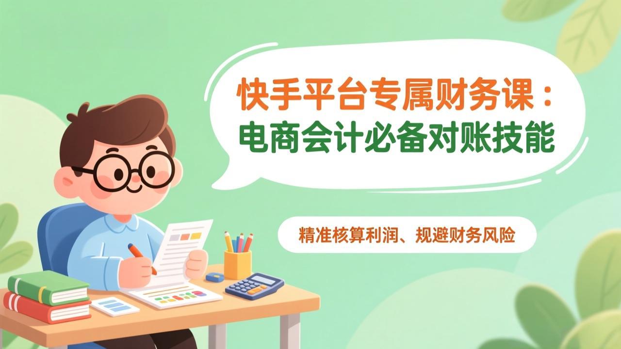 快手平台专属财务课:电商会计必备对账技能,精准核算利润、规避财务风险-副业网资源站