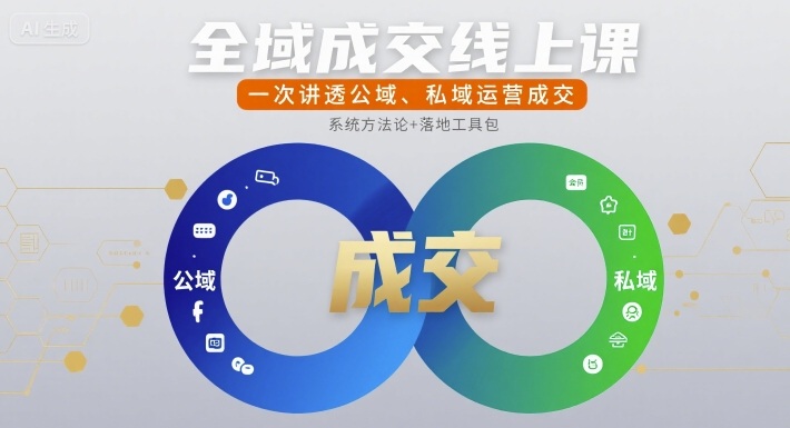 全域成交线上课，一次讲透公域、私域运营成交-副业网资源站