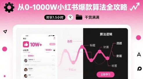 从0-1000W小红书爆款算法全攻略，时长1.5小时，干货满满-副业网资源站