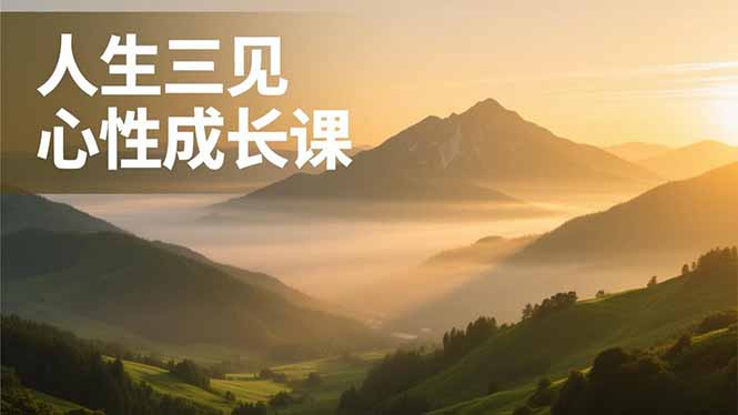 人生三见心性成长课，见天地众生自己，搞透人性安顿身心，活出清晰自我，内在富足无价-副业网资源站